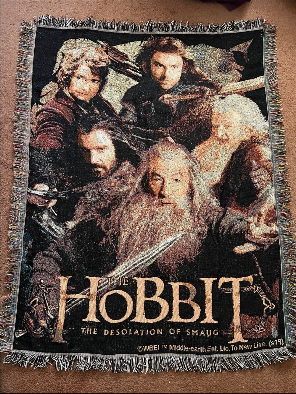 Lord Of The Rings Hobbit Desolation Of Smaug Woven Tapestry Blanket